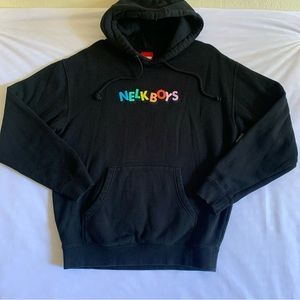 FULL SEND NELK BOYS INDEPENDENT MENS MEDIUM BLACK HOODIE COLORFUL SPELL OUT ZUMI
